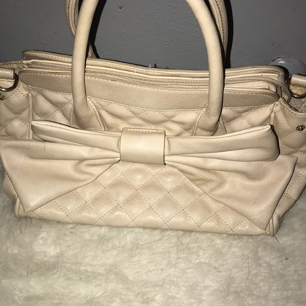 Cream Bow Purse